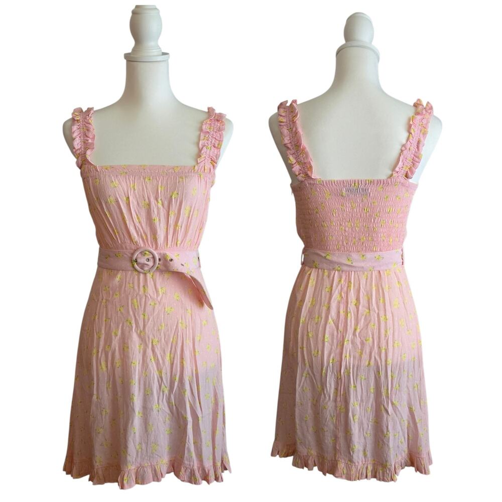 Feminine Coquette Faithfull The Brand Luda Floral Sleeveless Mini Dress 2 Pink
